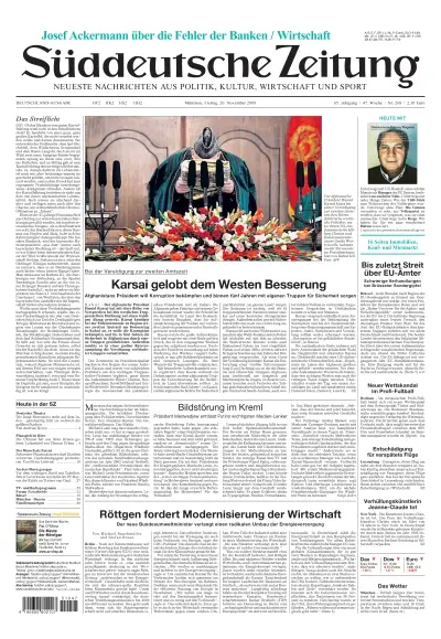 Sueddeutsche Zeitung vom 20.11.2009