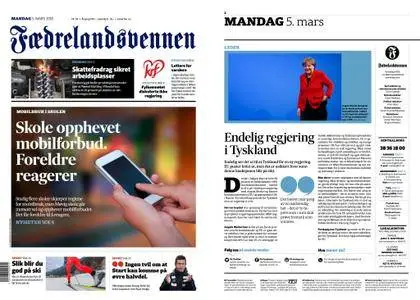 Fædrelandsvennen – 05. mars 2018