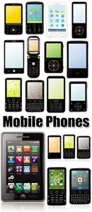 Modern Mobile Phones Vector
