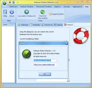 Zebra Webcam Motion Detector 1.9