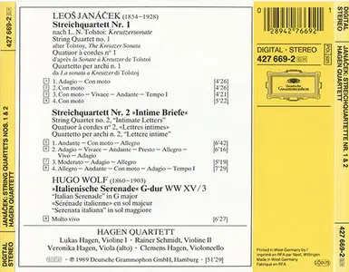 Hagen Quartett - Janacek: String Quartets / Wolf: Italian Serenade (1989)