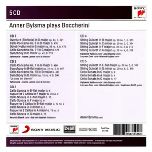 Anner Bylsma plays Boccherini: Cello Concertos & Sonatas, Fugues, String Quintets, Symphonies [5CDs] (2010)