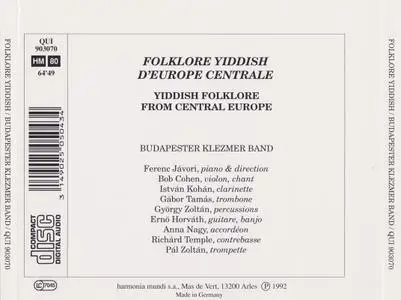 Budapester Klezmer Band ‎- Folklore Yiddish D'Europe Centrale (1992)