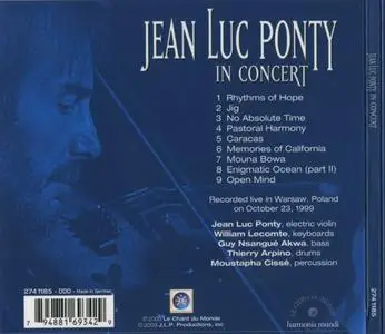 Jean-Luc Ponty - In Concert (2003) {Harmonia Mundi}