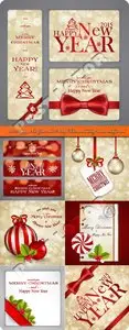 2015 Happy New Year and Merry Christmas holiday vector background