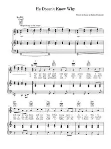 He Doesn't Know Why - Fleet Foxes (Piano-Vocal-Guitar (Piano Accompaniment))