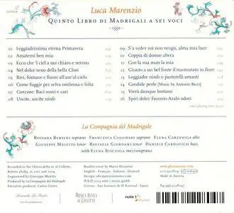 La Compagnia Del Madrigale - Luca Marenzio: Quinto Libro Di Madrigali A Sei Voci (2015)