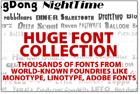 Huge collection of TrueType and OpenType fonts