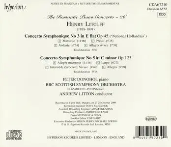 Peter Donohoe, Andrew Litton - The Romantic Piano Concerto Vol. 26: Henry Litolff: Concertos symphoniques Nos 3 & 5 (2001)