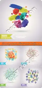 Drawing hands abstract vector background