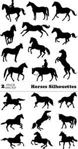 Vectors - Horses Silhouettes