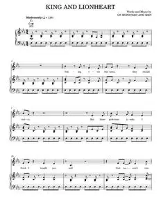 King and lionheart - Of Monsters and Men (Piano-Vocal-Guitar)