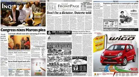 Philippine Daily Inquirer – May 26, 2016