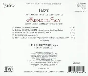 Leslie Howard - Liszt: Harold in Italy - Berlioz, Gounod, Meyerbeer transcriptions (1992)