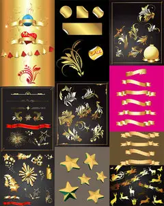 Vector Set - Golden Design Elements