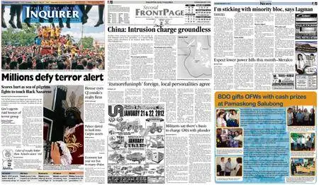 Philippine Daily Inquirer – January 10, 2012