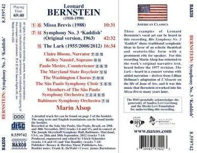 Boston SO, Marin Alsop - Leonard Bernstein: Symphony No. 3 'Kaddish'; Missa Brevis; The Lark (2015)