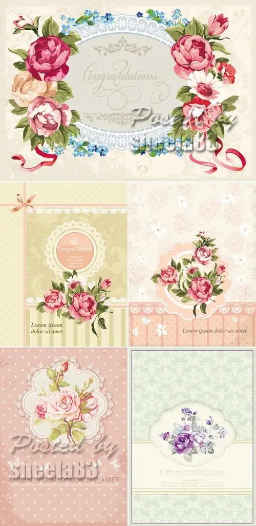 Floral Congratulation Cards Vector Avaxhome