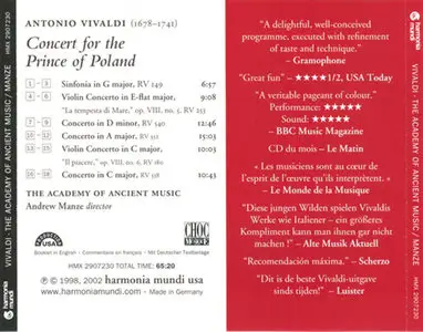 Antonio Vivaldi - Concert For The Prince Of Poland (1998, reissue 2002)