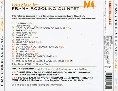 Frank Rosolino - Let's Make It (2008) {Lone Hill Jazz LHJ10331 rec 1957-1958}