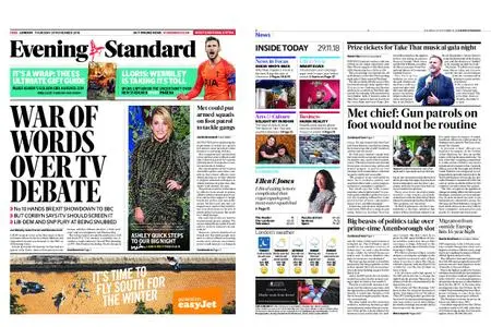 London Evening Standard – November 29, 2018