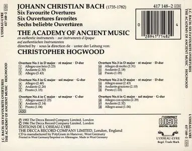 Christopher Hogwood, The Academy of Ancient Music - Johann Christian Bach: Six Favorite Overtures (1986)