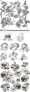 Vectors - Floral Decoration Elements Mix 7