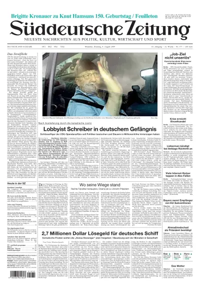 Sueddeutsche Zeitung vom 04.08.2009