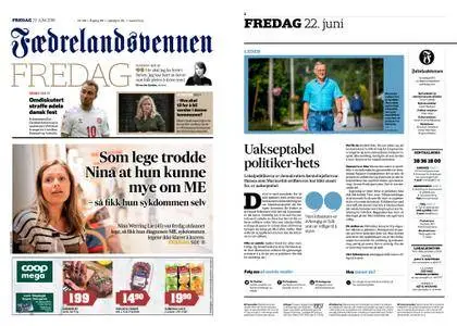 Fædrelandsvennen – 22. juni 2018