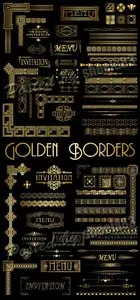 Golden Borders & Design Elements Vector