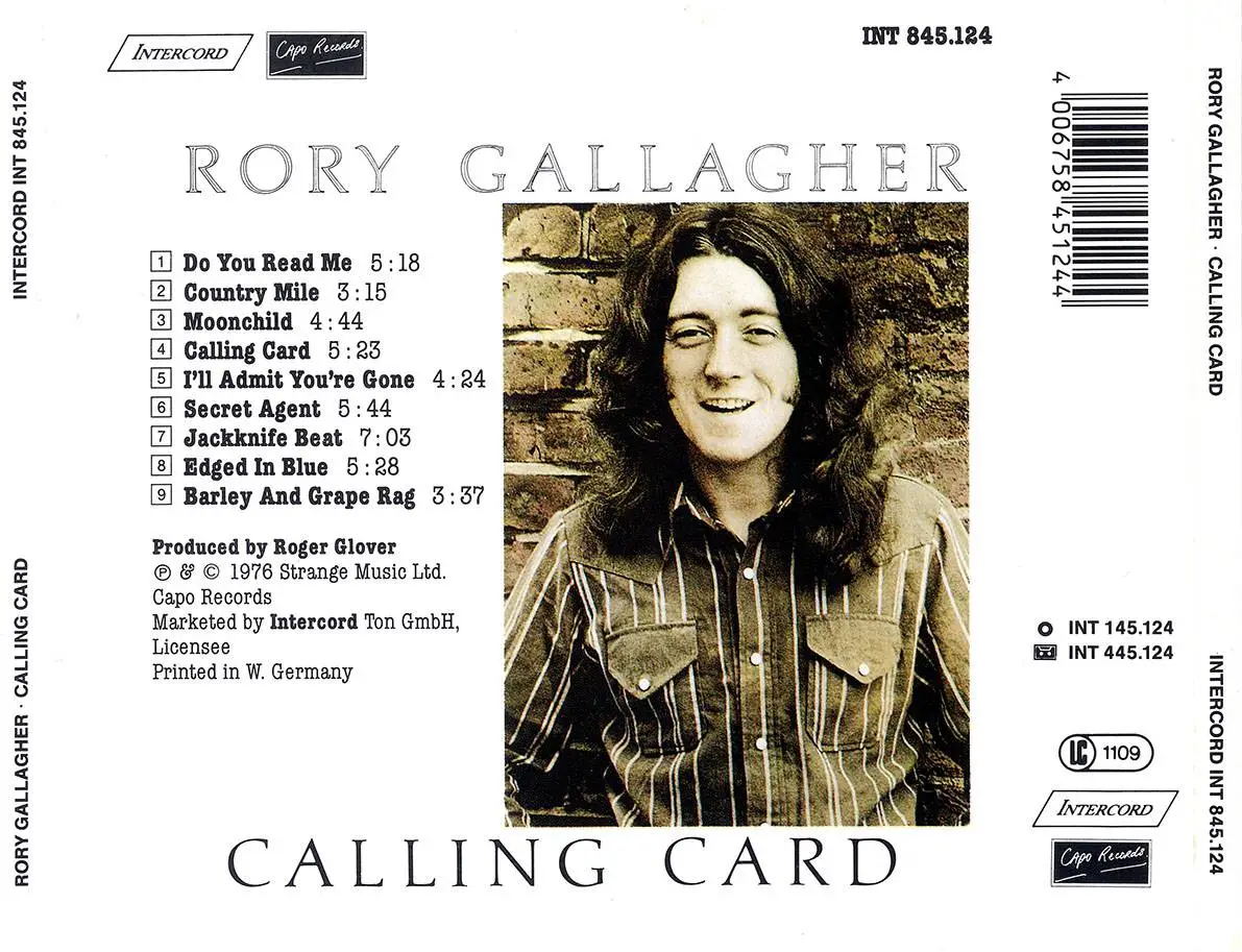 Rory Gallagher - Calling Card (1976) [Non-Remastered, Germany Press ...