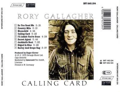 Rory Gallagher - Calling Card (1976) [Non-Remastered, Germany Press]
