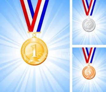 Vector gold, silver and bronze medal