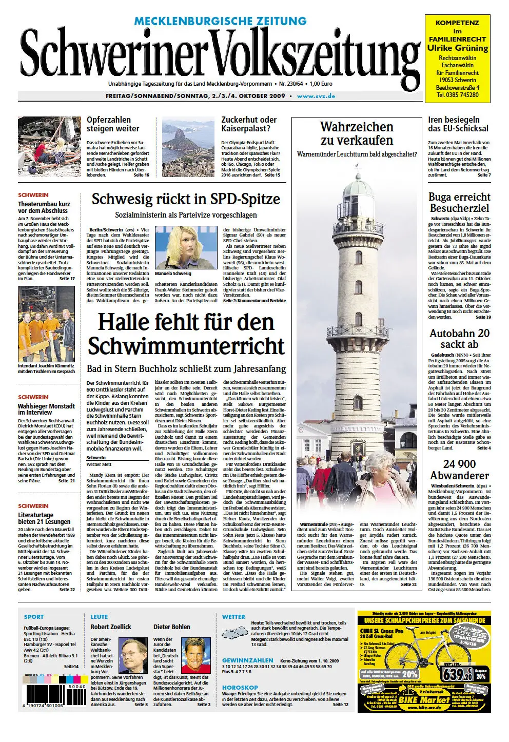 Schweriner Volkszeitung 02.10.2009