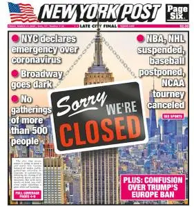 New York Post - March 13, 2020