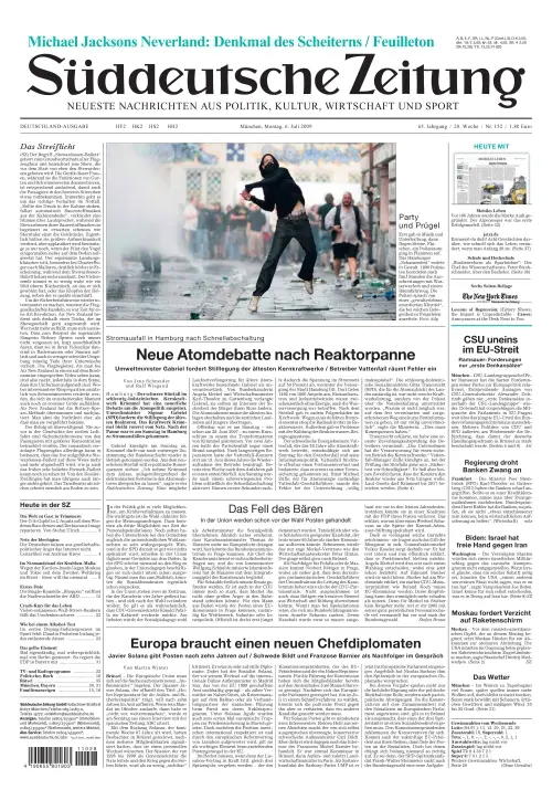 Sueddeutsche Zeitung vom 06.07.2009