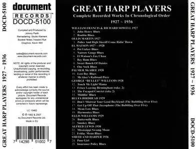VA - The Great Harp Players 1927-1936 (1992) Reissue 2007