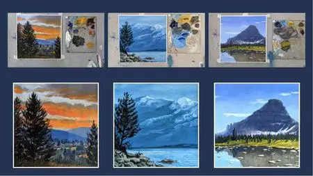 Mastering Oil Painting - 3 Mountain Landscapes Step By Step