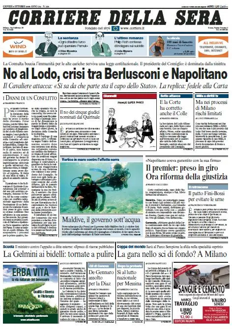 Il Corriere della Sera (08-10-09)