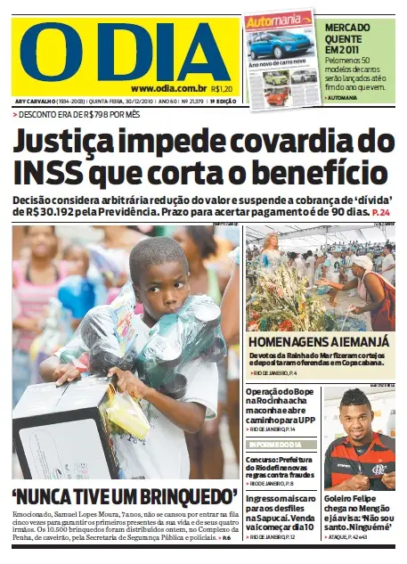 Jornal O Dia em PDF, Quinta, 30 de Dezembro de 2010