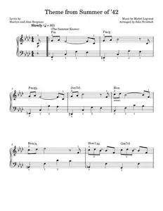 Theme From Summer Of '42 (The Summer Knows) - Dusty Springfield, Michel LeGrand (Easy Piano)