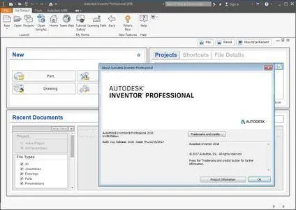 Autodesk Inventor 2018 with Help & Remote Content Libraries