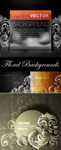 Grunge Floral Backgrounds Vector