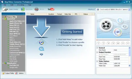Any Video Converter 2.74 - Free all-in-one video converting tool