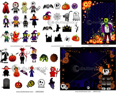 SS Halloween Cartoon Vector Characters