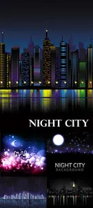 Night City Backgrounds Vector 2