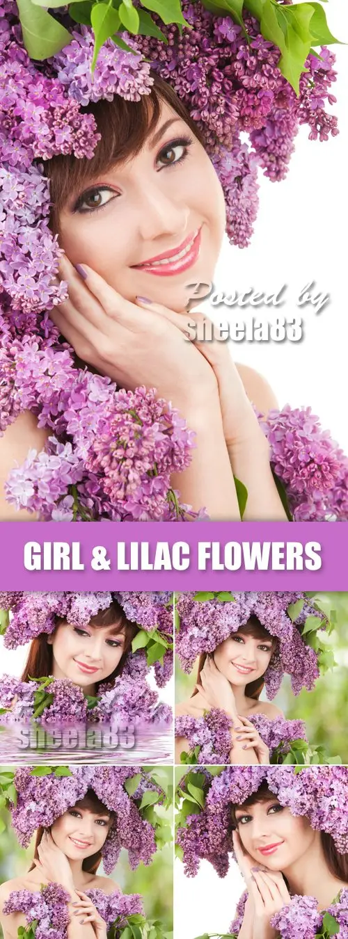 Stock Photo - Girl & Lilac Flowers / AvaxHome