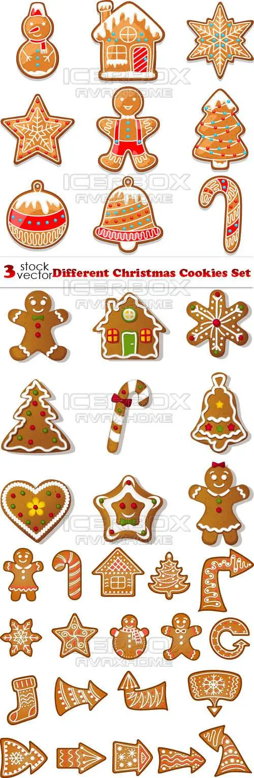 Vectors - Different Christmas Cookies Set