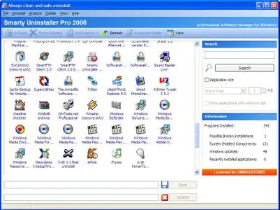 Smarty Uninstaller 2007 Pro v1.7.0 Thinstalled