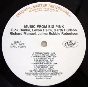 The Band - Music From Big Pink (MFSL 1-039) 24-bit/96kHz Vinyl Rip 